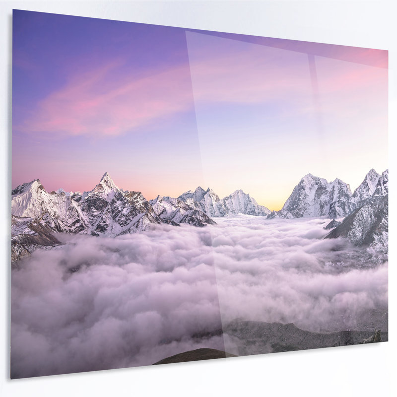 «Clouds Sunrise Ama Dablam», impression, H 23 po x l 23 po x P 1 po, Métal