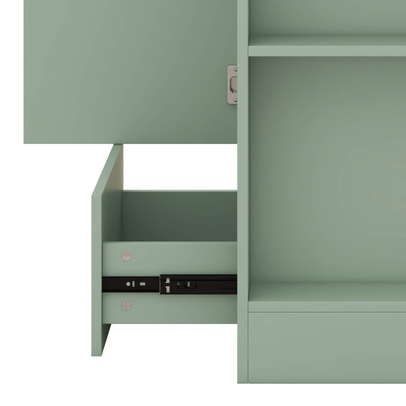 Meuble-lavabo de 20 po avec lavabo en céramique, tiroir, armoire de rangement, tablettes latérales ouvertes et porte-papier hygiénique