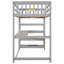 Lit mezzanine simple avec tablettes de rangement et bureau, gris et bois massif-1605930941-1605930938