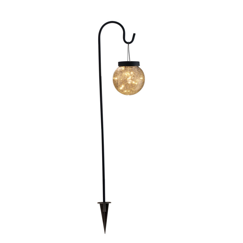 Normani Black Solar Powered Integrated LED Metal Pathway Light