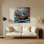 Art mural nautique scandinave maritime gris en métal-399693475
