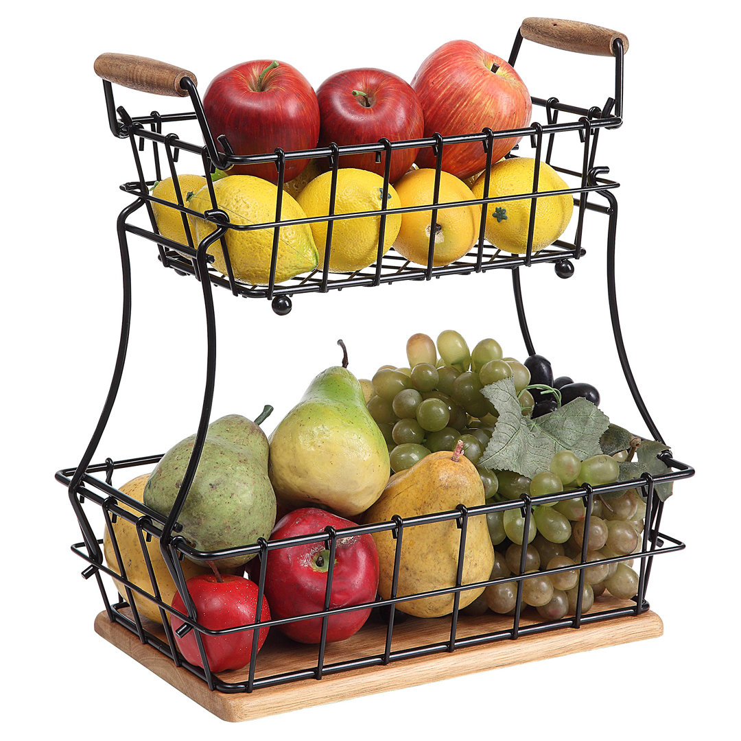 Bartell 2-Tier Rectangle Countertop Wire Basket 17 Stories