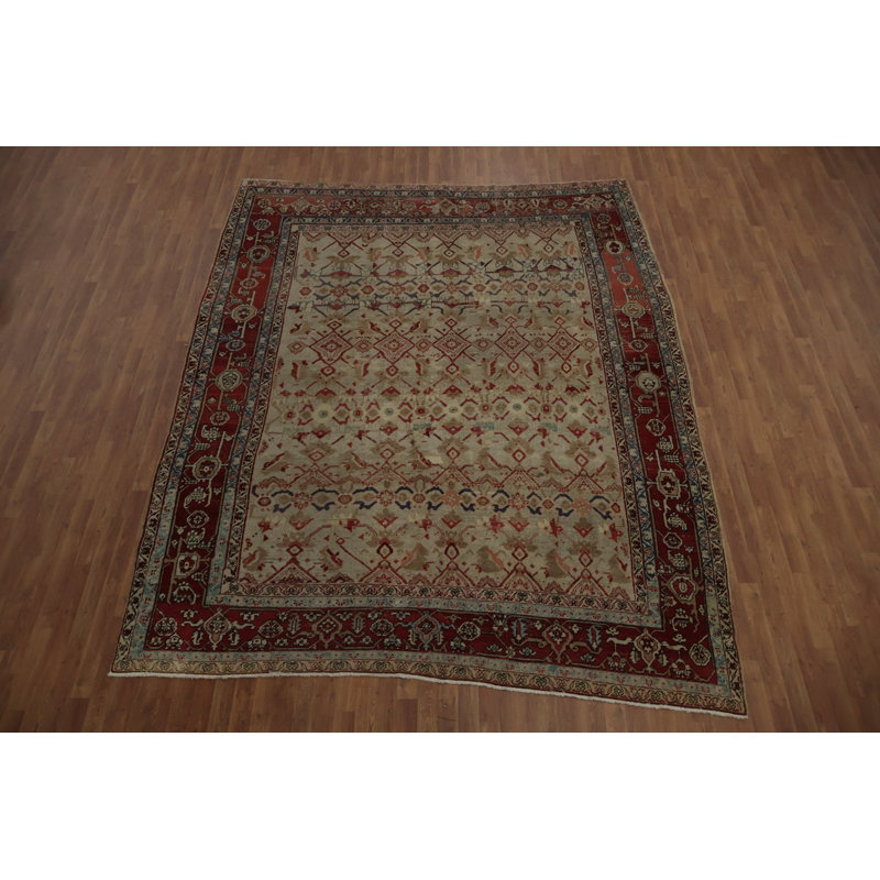 Tapis traditionnel à teinture végétale pré-1900 9 x 11