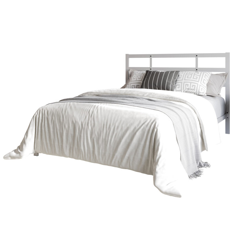 Adylan Metal Platform Bed, White, King