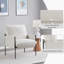 Chaise d'appoint moderne, fauteuil confortable avec coussin amovible, fauteuil de coiffeuse avec accoudoirs en bois pour le salon, la chambre à coucher, blanc