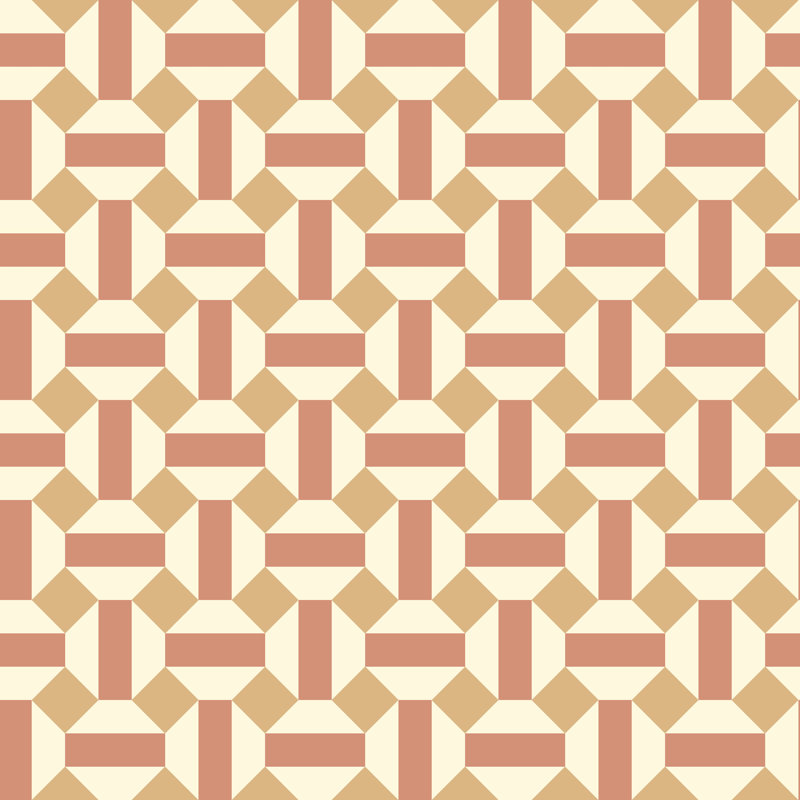 Seville Geometric Wallpaper Roll, Camel/Rust