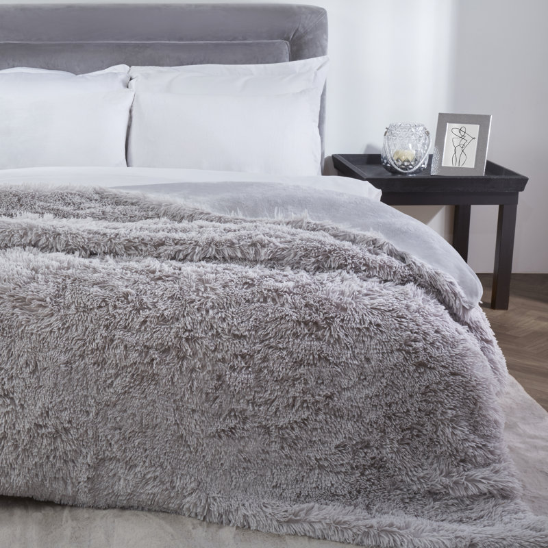Kratika Plain Weave / Muslin Throw Blanket, Grey