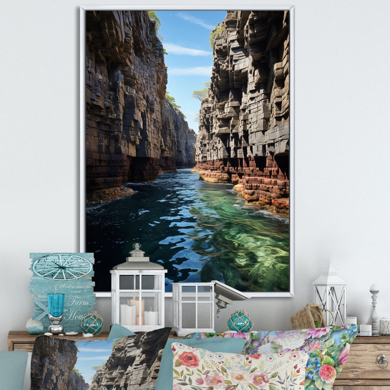 «River In USA Acadia National Park», reproduction sur toile, H 44 po x l 34 po x P 1,5 po, Cadre flottant blanc