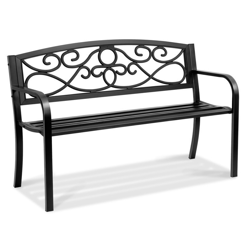 VEVOR 50" Gray Metal Outdoor Garden Bench