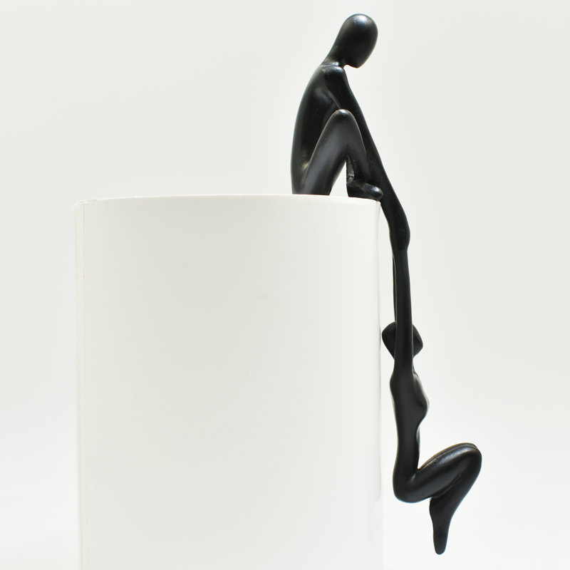 Adam & Friends Home Decor Man Lifting Woman Onto Ledge Sculpture | 1-Piece, Black