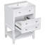 Meuble-lavabo 24 po avec lavabo, meuble de rangement pour salle de bain avec tiroir et tablette ouverte, structure en bois massif, blanc