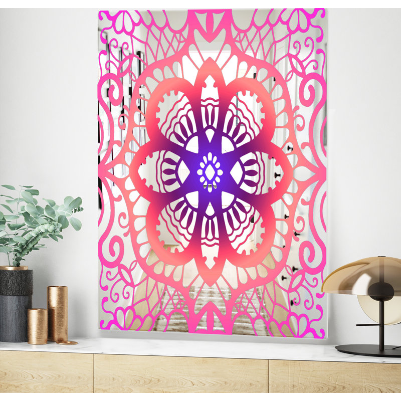 Motif de dentelle - Miroir Mid-Century - Grand miroir mural, H 39,4 po x l 29,5 po