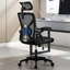 Chaise de bureau ergonomique, chaise de bureau ergonomique avec support lombaire réglable, chaise d'ordinateur en filet de 400 lb à haut dossier avec appui-tête réglable pour le bureau (noir)-1769200280