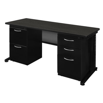 Nevjana Fusion Teachers Desk with Double Pedestal Drawer Unit