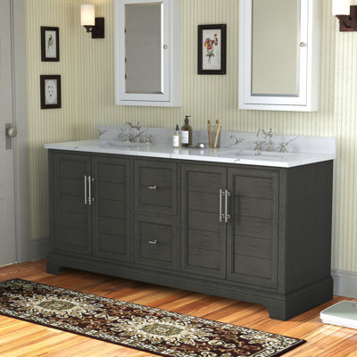  72" Freestanding Double Sink Bathroom Vanity with Top