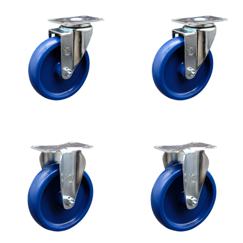 4 Piece Solid Polyurethane Caster Set