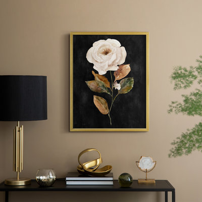 «Botanical on Black Wash II», reproduction encadrée - bois massif