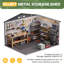Remise de rangement extérieure l 10 pi x P 8 pi avec plancher et portes doubles, noir