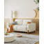 Couches For Living Room, Modern Teddy Fabric Upholstered Sofa Tufted Couch With Square Arm And 4 Solid Wood Legs 2 Pillows Decor For Living Room, Office, Apartment