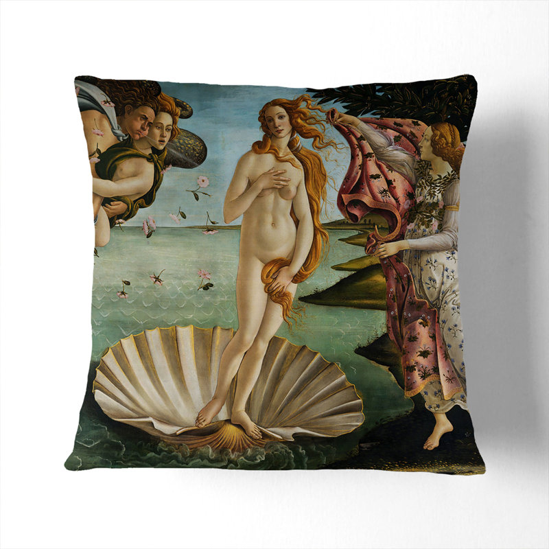 Birth of Venus Scatter Cushion, 40cm H x 40cm W x 15cm D, Stone