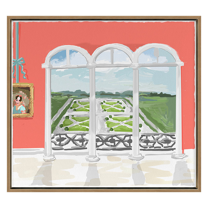 Deer Park Print by Dana Gibson, Gold Framed