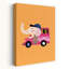 Happy Elephant Driver Contemporary Wall Art Print by Mathieu - Wrapped Canvas Print-2079217626