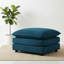 Canapé modulaire rembourré 3 places avec 2 repose-pieds et coussins décoratifs Modern Blue Chenille