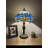 Lowell Tiffany Table Lamp Blue Stained Glass Dragonfly LED Bulb Included 12"W 12"D 19"H