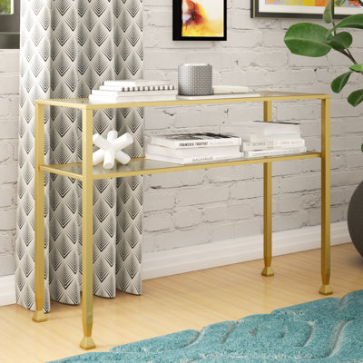 Jordun 42.25'' Glass Top Console Table