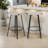 Counter Height Backless Bar Stools With Handwoven Pvc Seat And Metal Frame, Set Of 2