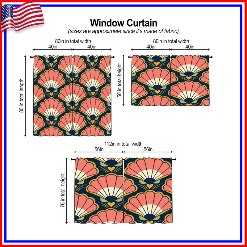 Rideaux de fenêtre Art Deco, 80in x 82in - 2 panels, Sheer