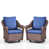 Coussin bleu / cadre brun sélectionné