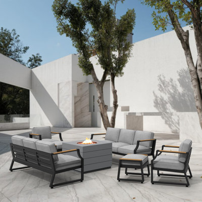 7 - Person Patio Conversation Set with Cushions