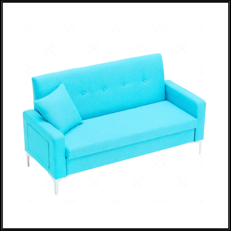 Canapé double confortable de 57 pouces, Bleu