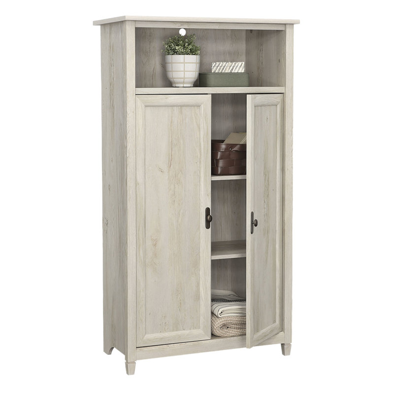 Armoire de rangement de style champêtre brun avec quatre tablettes mobiles, convient à la cuisine, à la salle de bain, au bureau, à la construction, aux portes coulissantes, aux espaces étroits compacts et à la finition facile