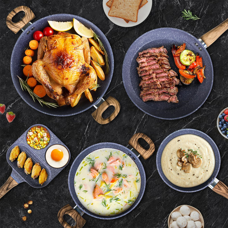 Quinnton 19 - Piece Aluminum Cookware Set