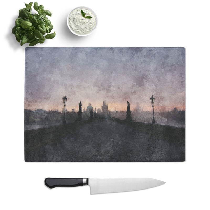 Charles Bridge in Prague Vol.2 Painting Chopping Board, 0.4cm H x 28.5cm W x 39cm L