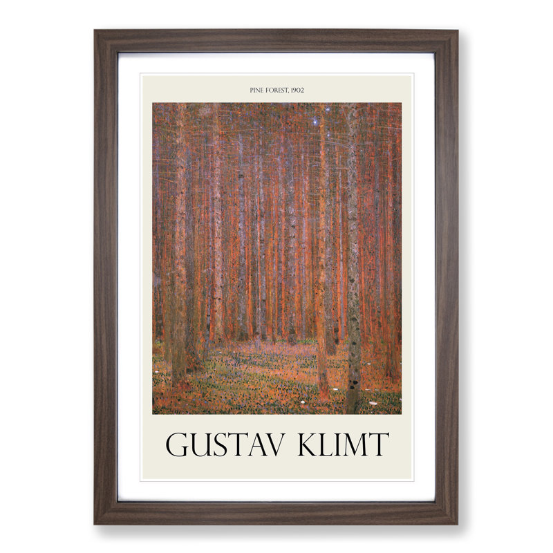 Pine Tree Forest Print by Gustav Klimt - Framed Print, Walnut Framed, 48cm H x 36cm W x 2cm D