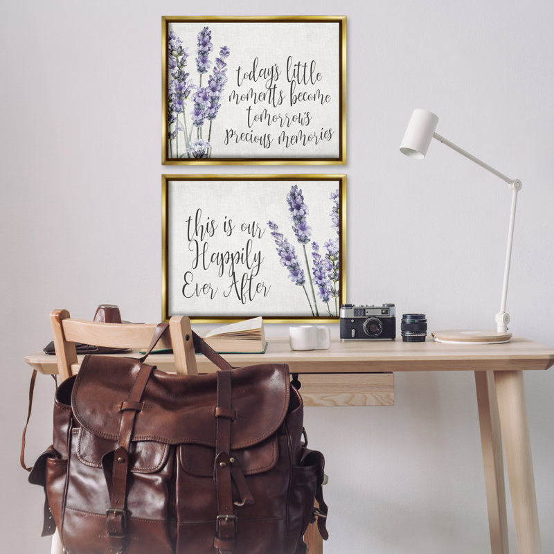 Ensemble de 2 toiles flottantes Lavender Moments Sentiments, design par Kim Allen, 25" H x 31" W