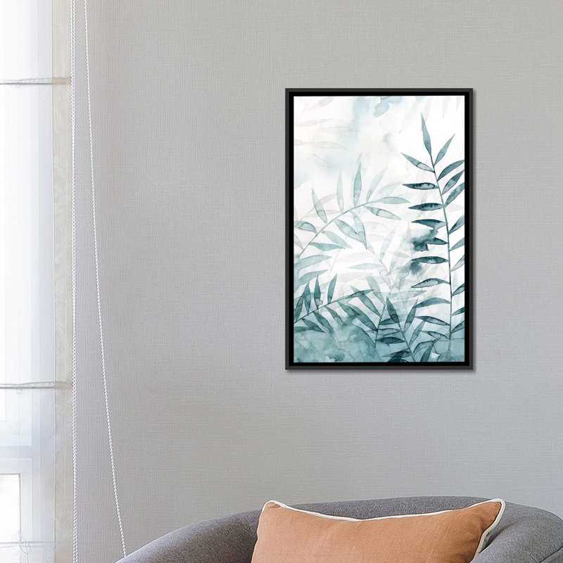 «Bamboo Whisper II», reproduction sur toile, H 26 po x l 18 po x P 1,5 po, Toile avec cadre flottant noir, Pas de tapis