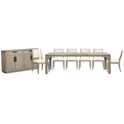Extendable Rectangular Dining Table With 6 Side Chairs And Server