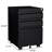 3 - Drawer Metal Filing Cabinet For Office, Black Color, Installation Needed, 2 Stationery Drawers With Standard Small Items, 1 File Drawer, Tipping Fifth Wheel, 4 Swivel Universal Wheels Finish,