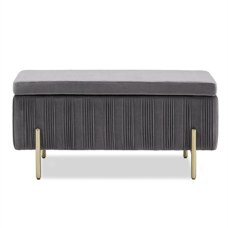 Repose-pieds de rangement en bois massif plissé scandinave Minimalist