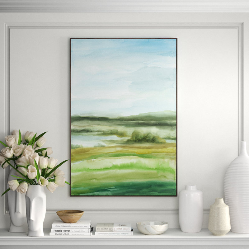 Green Ocean II Print by Giselle Kelly, 37.5" H x 25.5" W x 1.5" D, Glass Coat