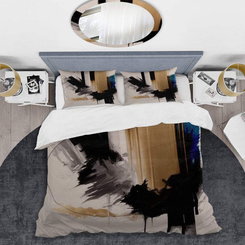 Ensemble de housse de couette en microfibre / polyester Blue Minimalist Abstract III Bedding