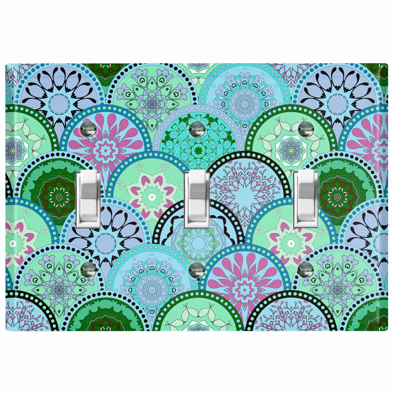 Patterned 3 - Gang Toggle Light Switch Standard Wall Plate