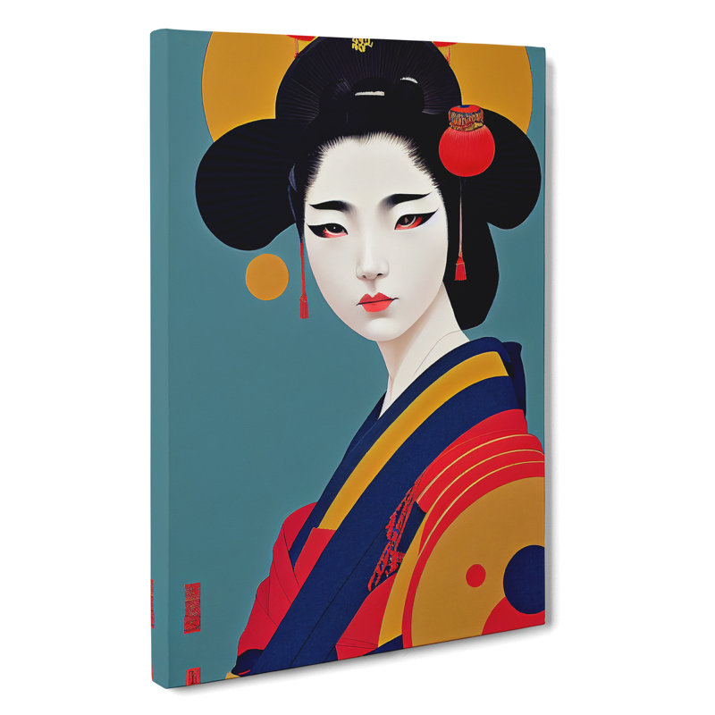 Geisha In Colour No.7 - Wrapped Canvas, 60cm H x 40cm W x 3cm D