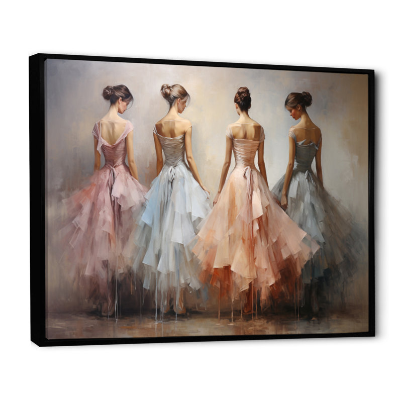 Dance Graceful Form - Entertainment Canvas Wall Art, H 12 po x l 20 po, Cadre flottant noir