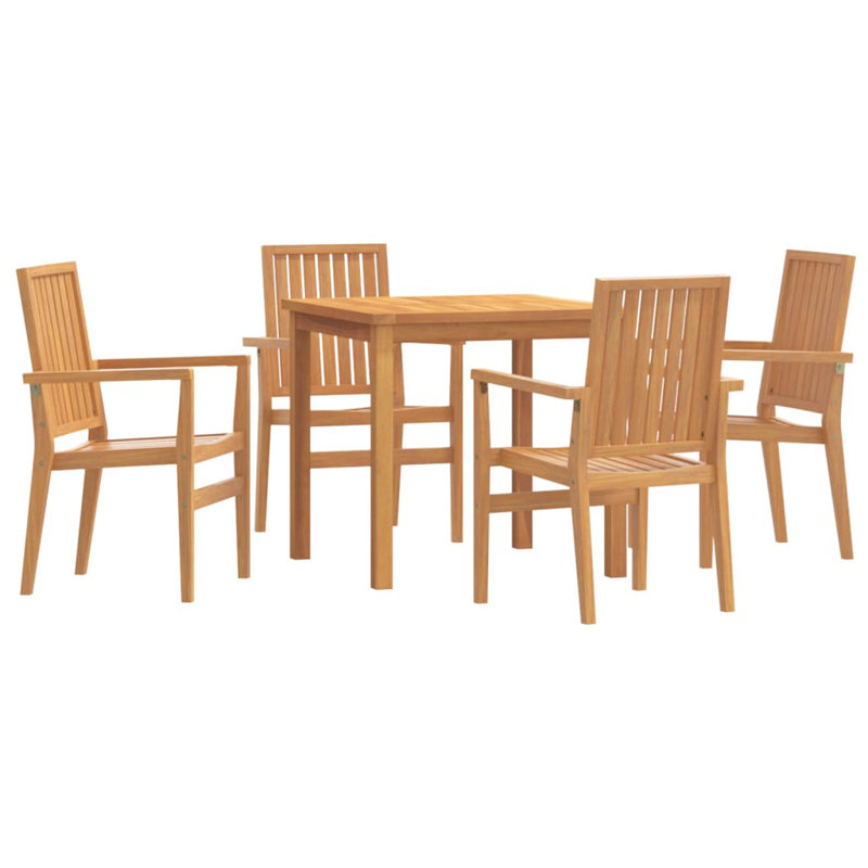 Tabatiere 4 - Person Teak Wood Patio Dining Set with Square Table