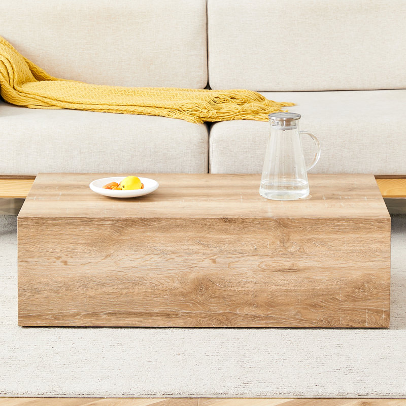Table basse de couleur bois 39,3 x 23,6 x 12, traitement fin, améliore la qualité de vie de la table 39,3 x 23,6 x 12 pouces, grain naturel, convient à différents styles